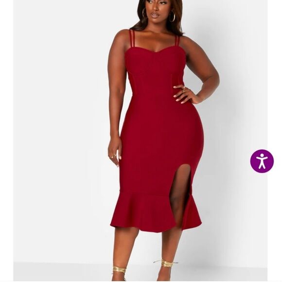 Rebdolls Femme and Fierce Peplum Bandage Midi Dress Size 4x NWT - Picture 3 of 6